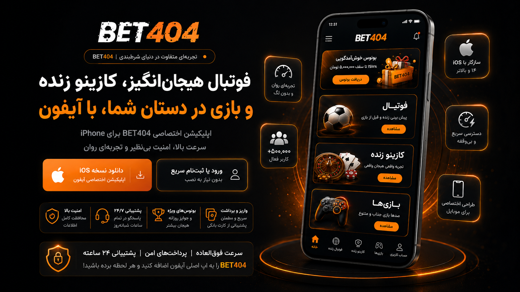نرم افزار بت ۴۰۴ برای آیفون